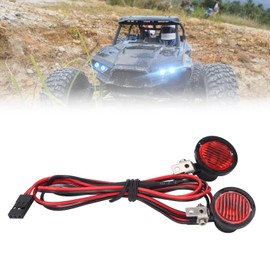 KKPLZZ RC Car Front Headlight for Axial for SCX10 90046 for Redcat 2 LEDs High Bright RC Headlight for 1:10 RC Crawler (Red Light)
