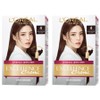 L'Oréal Paris Excellence Cream Easy gray hair dye with comb cap, No. 4 Dark Brown, 2 pieces / 로레알파리 엑셀랑스 크림 빗캡으로 간편한 새치염색 염모제, 4호 다크 브라운, 2개