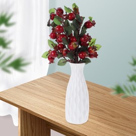 Alipis Artificial Pomegranate Branches Group of 5 Faux Rosehip Berries Stems Picks Floral Fruit Bouquet for Christmas Decor Red