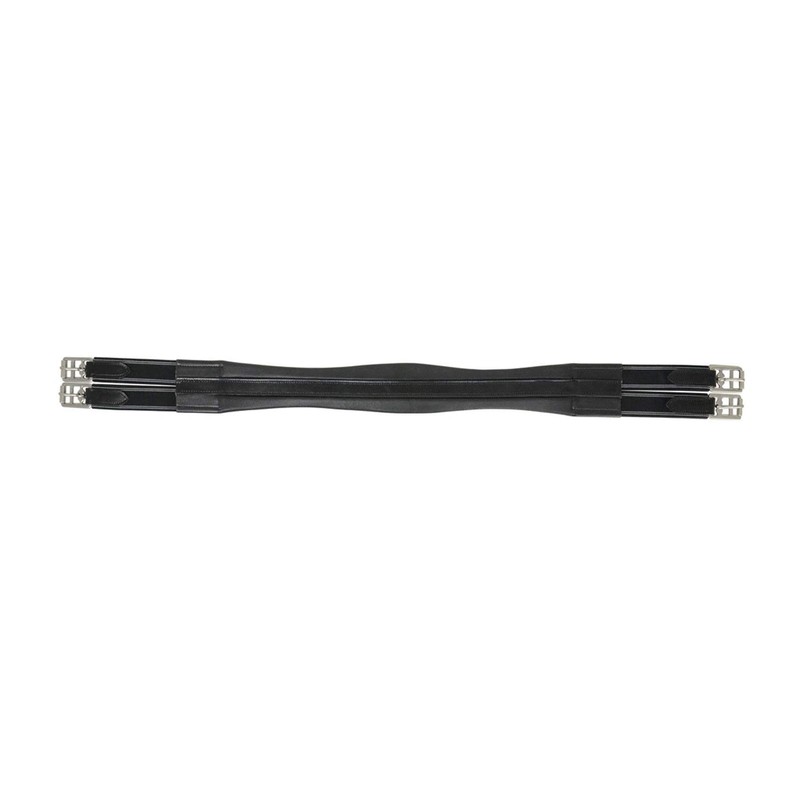 HyCOMFORT Leather Padded Double Elasticated Atherstone Girth (50in) (Black)