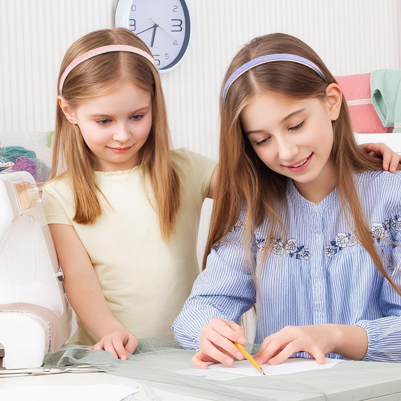 GAFATORY 6Pcs Glitter Headbands for Girls Crown/Heart/Star Shaped Head Band