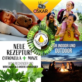 OSKAR Mückenschutz Armband, 6 Stück zur Mückenabwehr - Transparent Unicolor - Anti Mücken Set, extrem effektiver Kinder | Mückenarmband für Camping, Urlaub & Festival