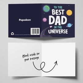 Birthday Card for Dad - 'TO THE BEST DAD IN THE UNIVERSE' - Fun Birthday Cards for Fathers - Happy Birthday Card - Dads Birthday Card - Birthday Card for Daddy