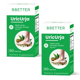 BBETTER UricUrja – Uric Acid & Gout Support Supplement – Supports Healthy Uric Acid Levels & Joint Comfort – with Clinically Studied Ayuric® Herbal Formula – Lab Tested – 120 Capsules