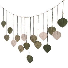 Tgsedr Macrame Tapestry Wall Hanging Boho Decorative Macrame Leaves Tapestry Woven Wall Hanging Decor for Living Room Bedroom 120 x 75 cm