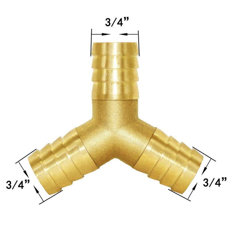Joywayus 3/4" Hose Barb Y Shaped 3 Way Union Fitting