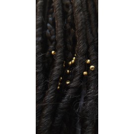 Bead It Wear It Love It Metal Loc sprinkle Hair Beads, DreaLock Hair Accessories, Loc Jewelry (24kt Gold Plated Brass, 8/0 3mm)