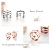 Qimily Open Ring Adjustable Statement Rings Set，2PCS 18K gold plated