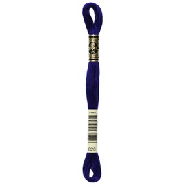DMC Embroidery Thread 8m - Assorted Colours, Cotton, Colour 820, 8.7-Yards (8 m)