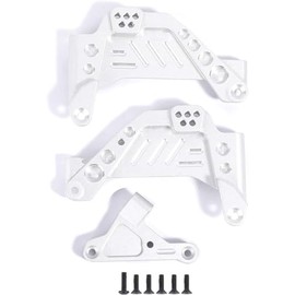ZIJOT SCX10 III 3Pcs Shock Towers Kit Front Adjustable Shock Hoops for Axial AX103007 1/10 RC Crawler Aluminum Upgrades (Silver)