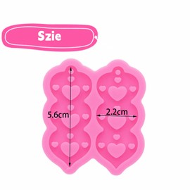 Molde de resina de corazón para arete, corazón con agujero, moldes de resina de silicona, moldes de fundición de resina epoxi para mujeres, aretes y colgantes, manualidades, collar, molde de resina