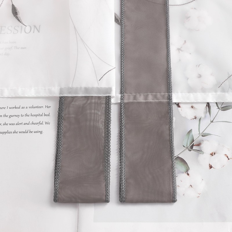 Yujiao Mao pack of 1 voile embroidered tie-top roman blinds,