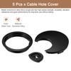 sourcing map 5Pcs Cable Hole Cover 2-3/8 Inch Zinc Alloy