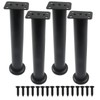 Zorfeter 4Pcs Black Adjustable Height Bed Support Furniture Replacement Legs