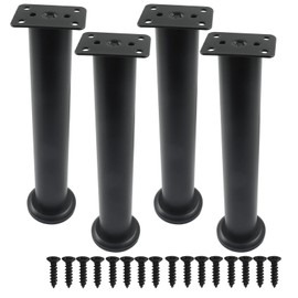 Zorfeter 4Pcs Black Adjustable Height Bed Support Furniture Replacement Legs 10-17Inch with Screws, Metal Adjustable Bed Frame Legs, Heavy Duty Cabinet Legs for Bed/Sofa/Cabinet/Couch/Dresser