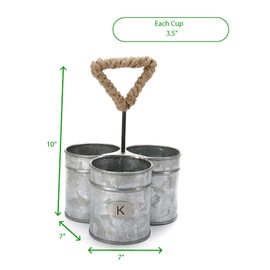 Mind Reader - Soporte para utensilios de cocina, organizador de cubiertos, soporte para cubiertos, metal galvanizado, 7 pulgadas de largo x 7 pulgadas de ancho x 10 pulgadas de alto, plateado