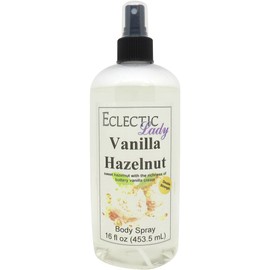 Vanilla Hazelnut Body Spray (Double Strength), 16 ounces, Body Mist for Women with Clean, Light & Gentle Fragrance, Long Lasting Perfume with Comforting Scent for Men & Women, Cologne with Soft,