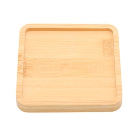 Square Bamboo Tray – 3.5” Outer Side, 3.1” Inner Side Plant Saucer or Mini Serving Tray for Small Planters, Snacks, Candles, or Bathroom Decor
