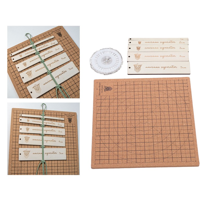 Macrame Board 11.8x11.8inch Reusable Grids Double Sided Macrame Braiding Board