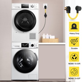 NEMA 10-50P to 10-30R Dryer Adapter Cord, ZDHQLHJ 3 Prong 50 Amp 10-50 Male Plug to 30 Amp 10-30 Female Receptacle Power Adapter, STW 10 Gauge for Dryer