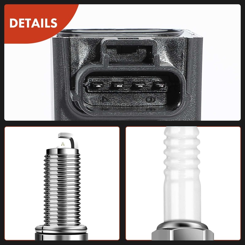A-Premium Set of 4 Ignition Coil Pack and Iridium Spark