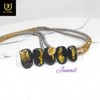 Yellow Stone Handmade Nail Tips - Short Almond / Yellow스톤