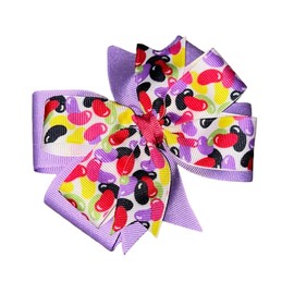 Easter Jellybeans Pinwheel Hair Bow 4" Pink Purple