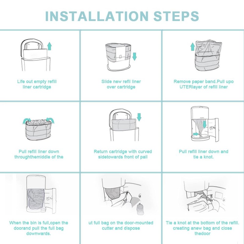 Cat Litter Pail Liner Refills Bags Compatible with Litter Champ