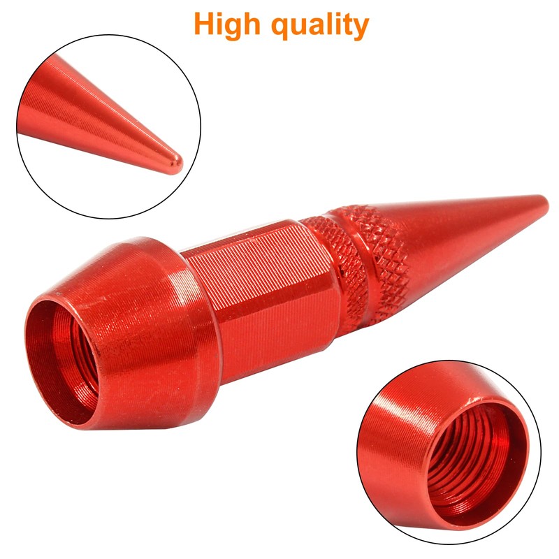 BokWin 4 Pcs 45mm Spike Valve Stem Caps Aluminum Tire