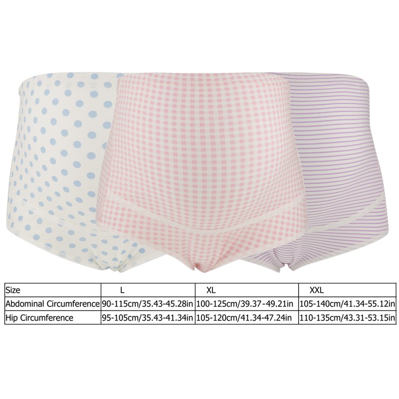 3PCS/Set Cotton Pregnant Women Underwear High Waist Breathable Maternity Panties(C