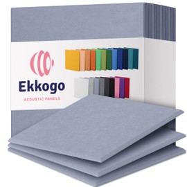 Ekkogo Acoustic Panels 12-Pack - 12"X12"X0.4" Sound Panels - High Density Sound Dampening - Dusky Gray Square