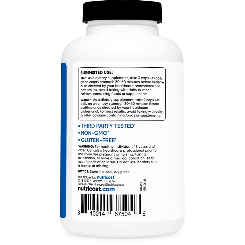 Nutricost ZMA 180 Capsules - Non-GMO and Gluten Free ZMA