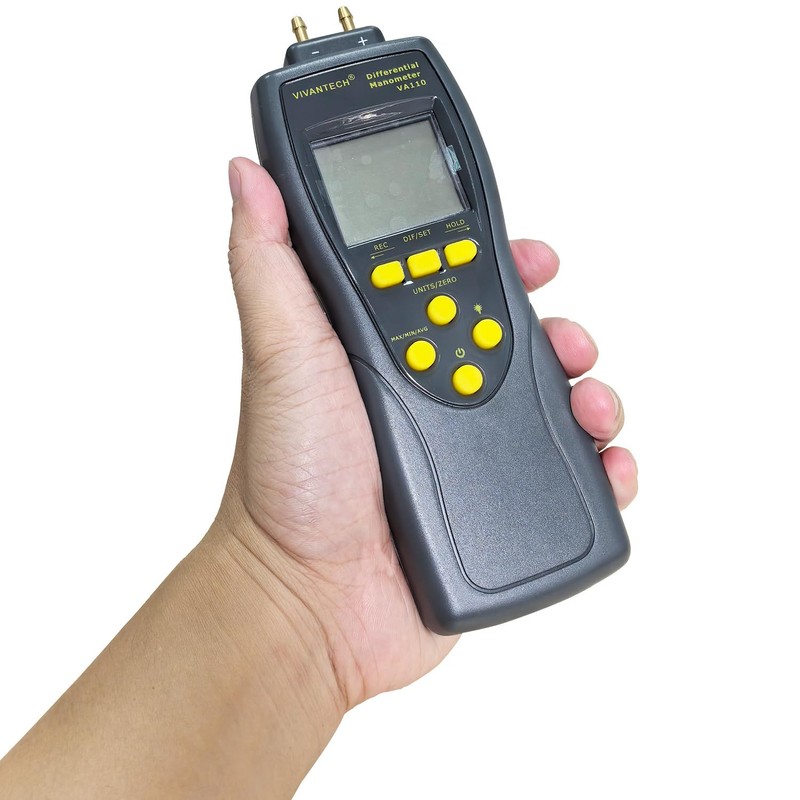 VIVANTECH VA110 Manometer HVAC Gas Pressure Tester Pressure Differential Gauge