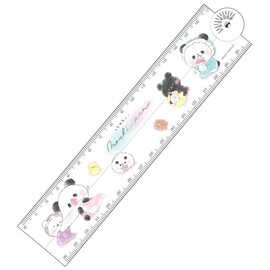 Kamio Japan 196544 Mochi Panda Folding Ruler with Protractor, 6.7 inches (17 cm)