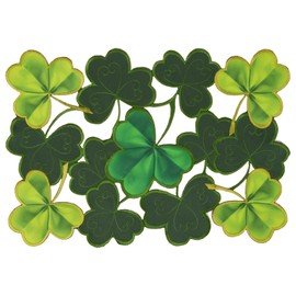 Simhomsen Set of 4 Embroidered Irish Clover Table Placemats for St. Patrick’s Day, Spring Shamrock Decorations