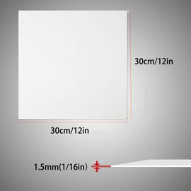 DRERIO 4 pcs ABS Plastic Sheets Boards 1.5mm White Plastic Board Sheets Flexible Than Glass Sheet Moldable Than Acrylic Sheet Moldable Plastic Sheets for Craft Fender Liner Home Decor(30 x 30cm)
