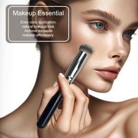 3-Piece Foundation Contour Brush Set, Kabuki Brushes for Liquid, Cream, and Powder Makeup, Includes Under Eye and Mini Concealer Brushes