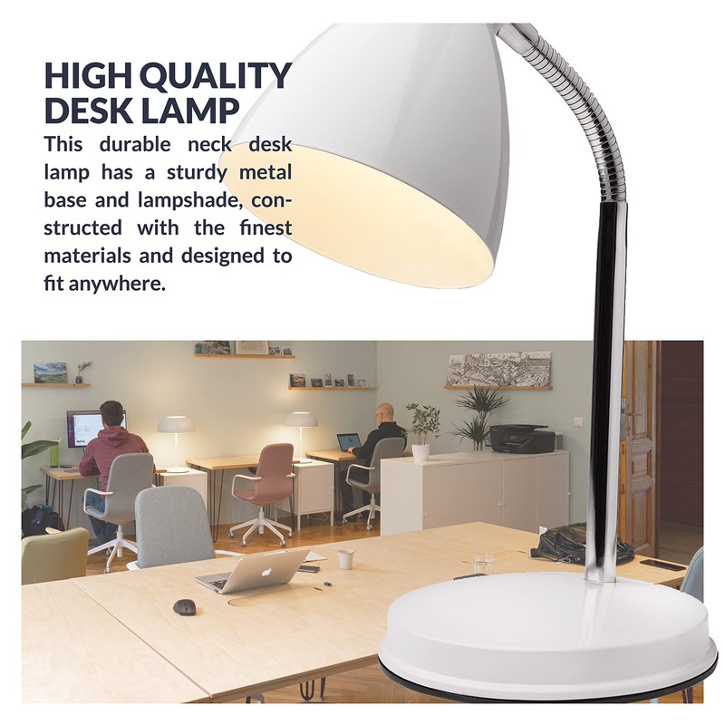 Newhouse Lighting Oxford White Metal Flexible LED Goose Neck Lamp