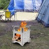 Portable Stainless Steel Folding Wood Burning Stove Mini Cooker for
