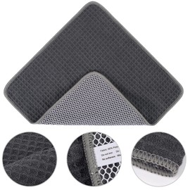 KinHwa Microfiber Dish Cloths for Washing Up Drying Towels Waffle Kitchen Cleaning Cloths with Poly Scour Side 12 Inch X 12 Inch 6pack Gray