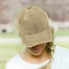 Epsoco Womens Criss Cross Ponytail Baseball Cap Washed Distressed Ponytail