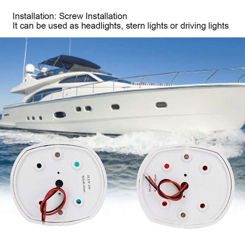 Pair of Signal Lamp Spherical Red Green LED Waterproof Boat