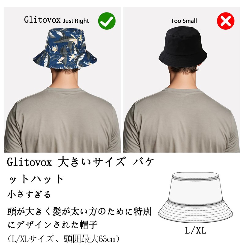 Glitovox Men's Bucket Hat, Large Size Safari Hat, Extra Large
