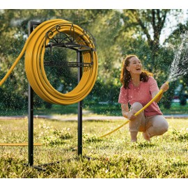 Fire Beauty Garden Hose Holder,Detachable Water Hose Reel Stand,In ground Hose Rack Organizer for Outdoor,Hose Hanger for Lawn Yard