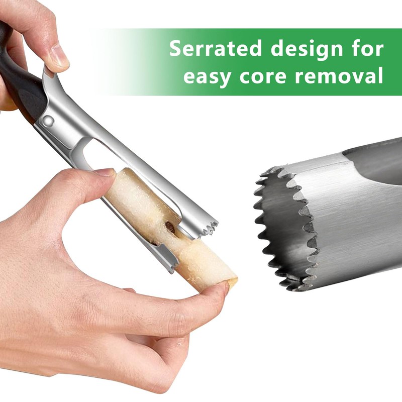 GVSS Apple Corer with Black Handle, Apple Core, Stainless Steel