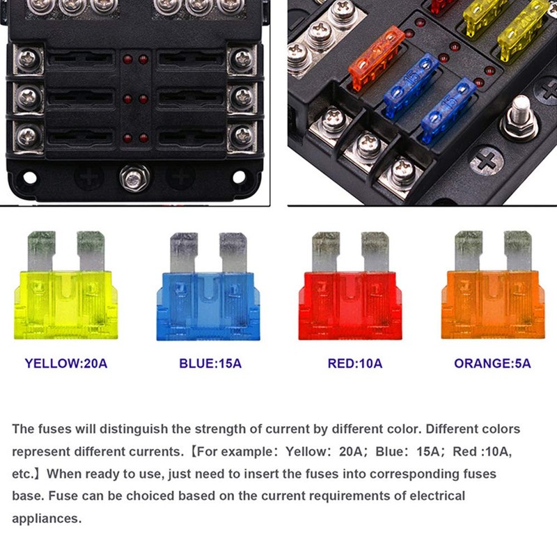 SOYOND 12 Volt Fuse Block, Boat Marine Fuse Block Panel