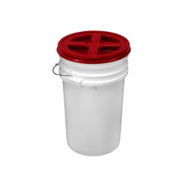 7 Gallon White Bucket with Gamma Seal Lid (Red)