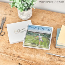 Hunts England - Luxury Boxed Partner Tennis Birthday Card For Him - Milo's - Tennis Birthday Card For Partner - Men's Birthday Card - Card In Keepsake Box