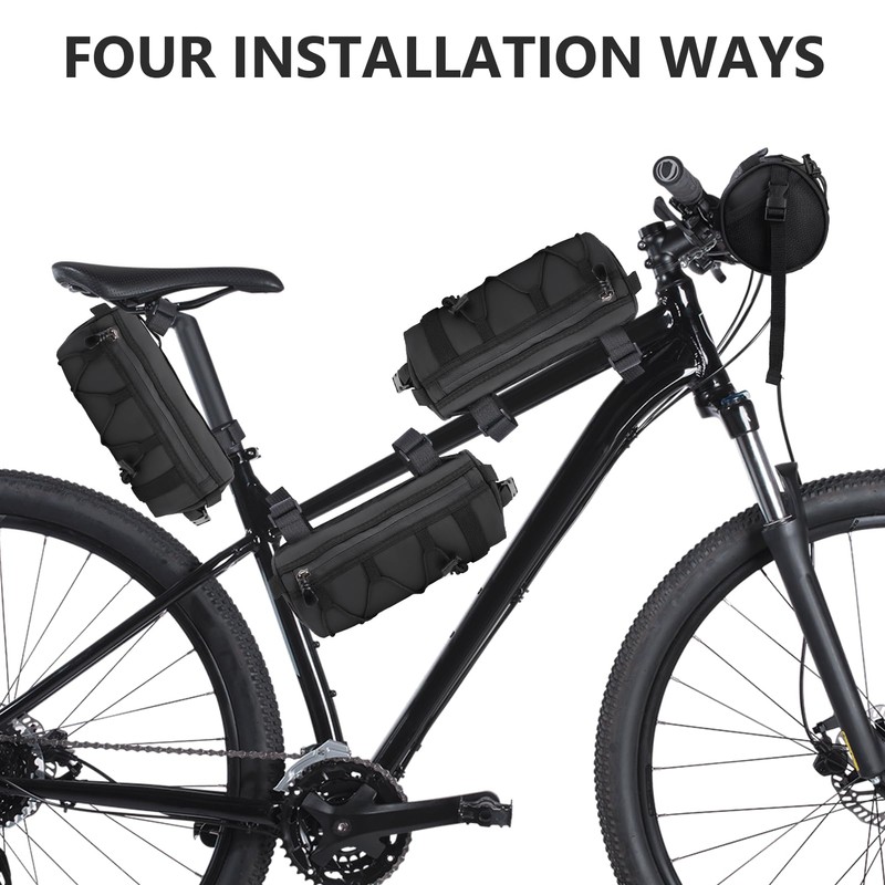 Bike Handlebar Bag 2.5L Capacity Multifunctional Water Resistant Front Frame