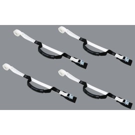 Kayak-Paddleboard Straps with Handle, 4-Pack, Durable Polyester Tie-Down Webbing, 1-Inch X 15 feet in Length, 1,050 Lb. Break Stength, Protective Pad Sewn Under cam-Buckle for Extra Protection, White